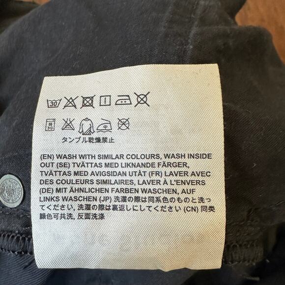 ACNE STUDIOS Ace Ups Jeans Black Denim Slim Straight Low Rise Moto - Picture 13 of 16